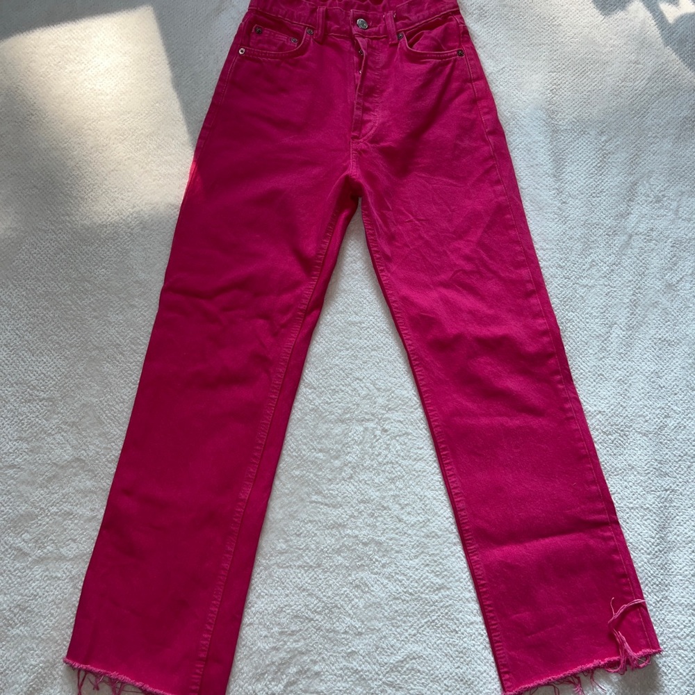 -Zara straight leg pink jeans -Size 0 Women